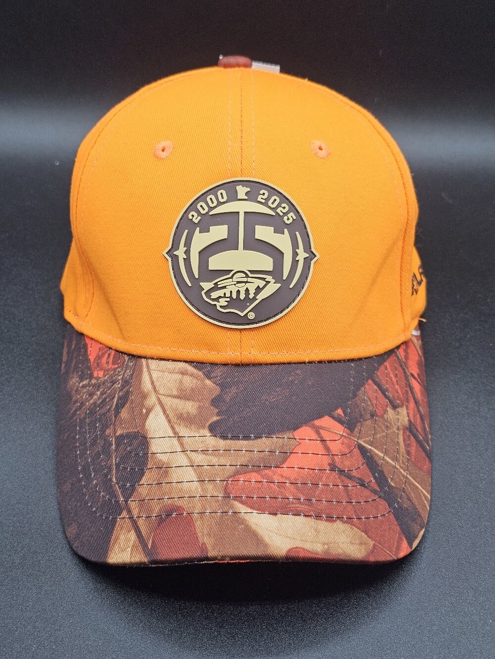 Polaris MN Wild 25th Anniversary 2000-2025 Orange Camo Baseball Cap Hat